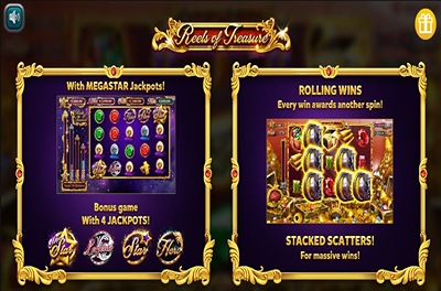 reels of treasure slot logo