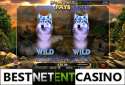 Wolf pack pays video slot by NYX