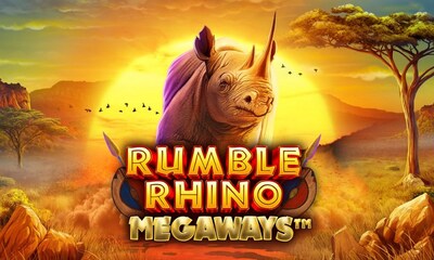 rumble rhino megaways slot logo