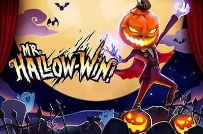 mr hallow win slot logo