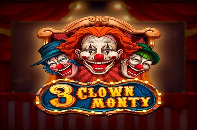 3 clown monty slot logo