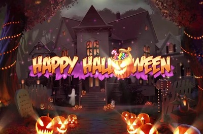 happy halloween slot logo