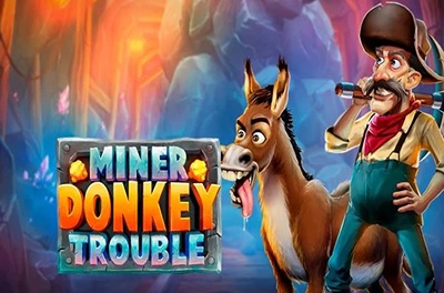 miner donkey trouble slot logo