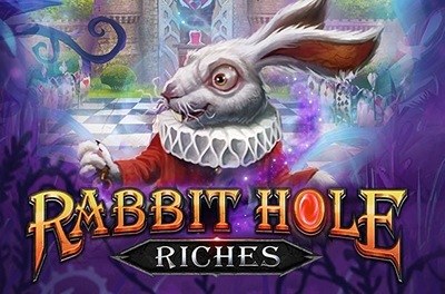 rabbit hole riches slot logo