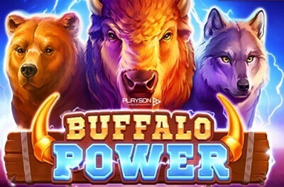 buffalo power hold and win slot logo