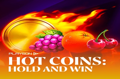 hot coins hold and win slot logo