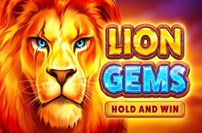 lion gems hold and win slot logo