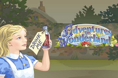 adventures in wonderland deluxe slot logo