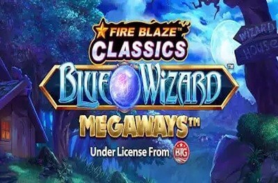 blue wizard megaways slot logo