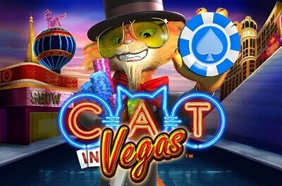 cat in vegas slot logo