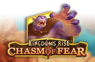 kingdoms rise chasm of fear slot logo