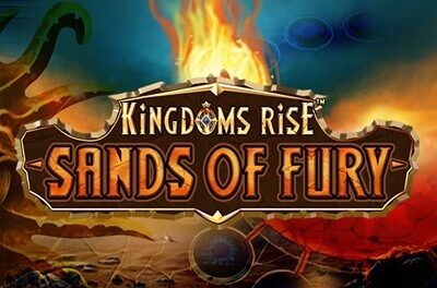 kingdoms rise sands of fury slot logo