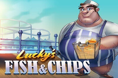 luckys fish chips slot logo