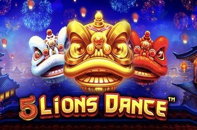 5 lions dance slot logo