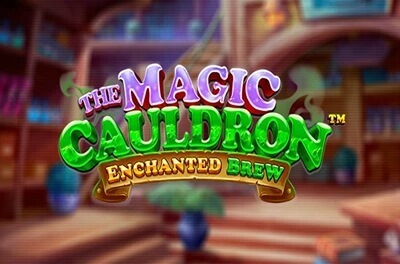 the magic cauldron enchanted brew slot logo