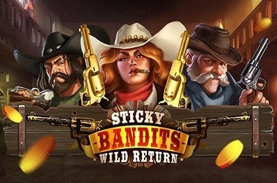 sticky bandits wild return slot logo