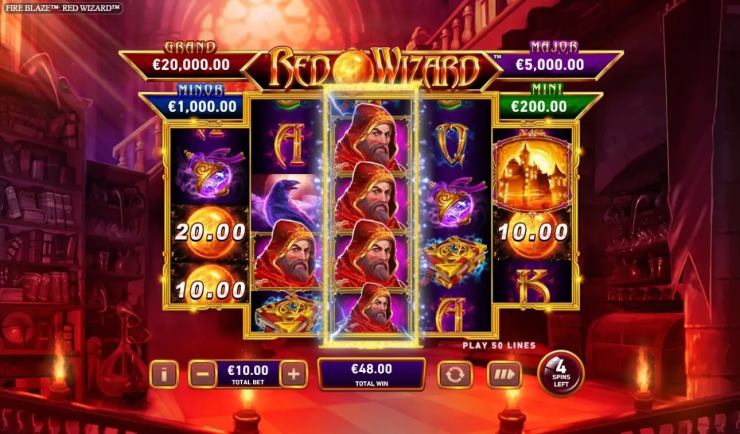 red wizard slot free spins