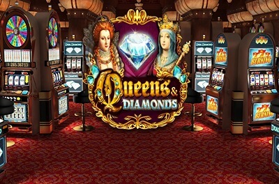 queens and diamonds slot logo