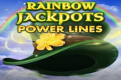 rainbow jackpots power lines slot logo