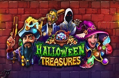 halloween treasures slot logo