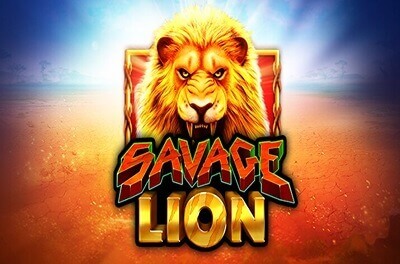 savage lion slot logo