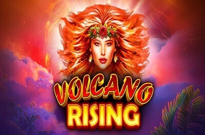 volcano rising slot logo