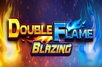 double flame blazing slot logo