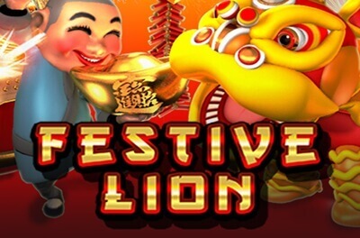 festive lion slot logo