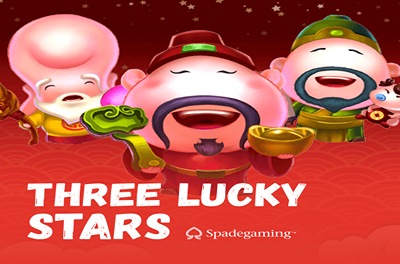 three lucky stars slot logo