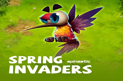 spring invaders slot logo