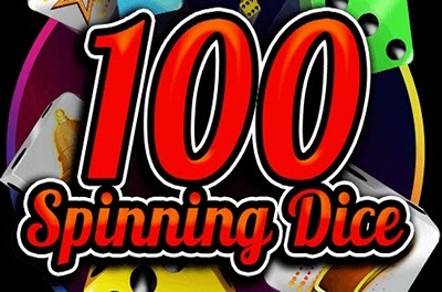 100 spinning dice slot logo