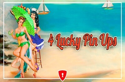 4 lucky pin ups slot logo