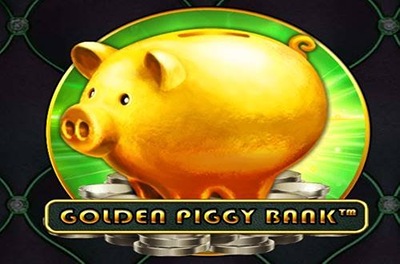 golden piggy bank slot logo