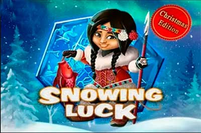 snowing luck christmas edition slot logo