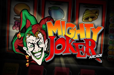 mighty joker arcade slot logo