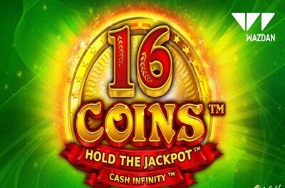 16 coins slot logo