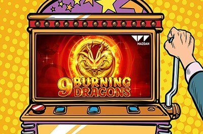 9 burning dragons slot logo