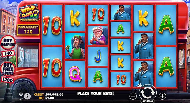 Wild Celebrity Bus Megaways Slot Gameplay