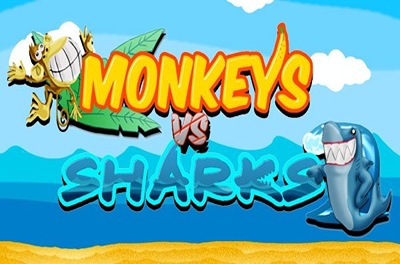 monkeys vs sharks slot logo